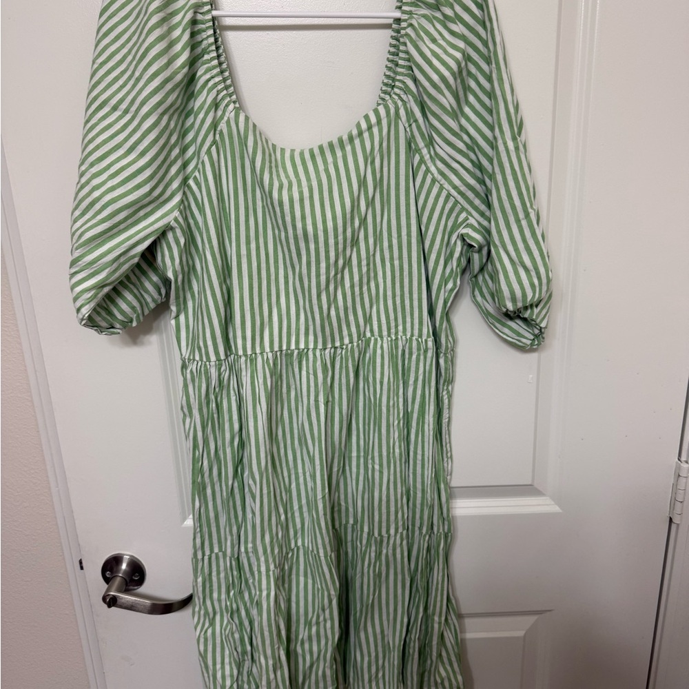 Time and Tru Green Striped Dress